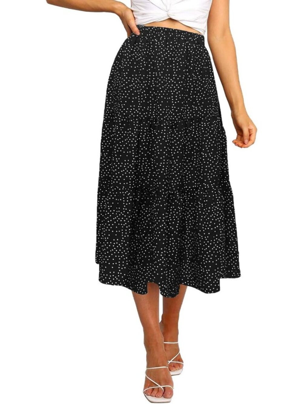 Boho Leopard Print Pleated A-Line Midi Skirt for Women - Stylish & Trendy